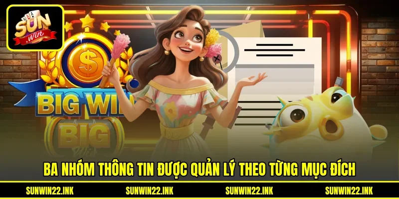Ba nhóm thông tin được quản lý theo từng mục đích